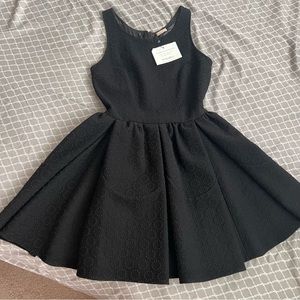 Alaia wool black fit & flare mini dress Swiss dot sz 42 small 4 6 party luxury